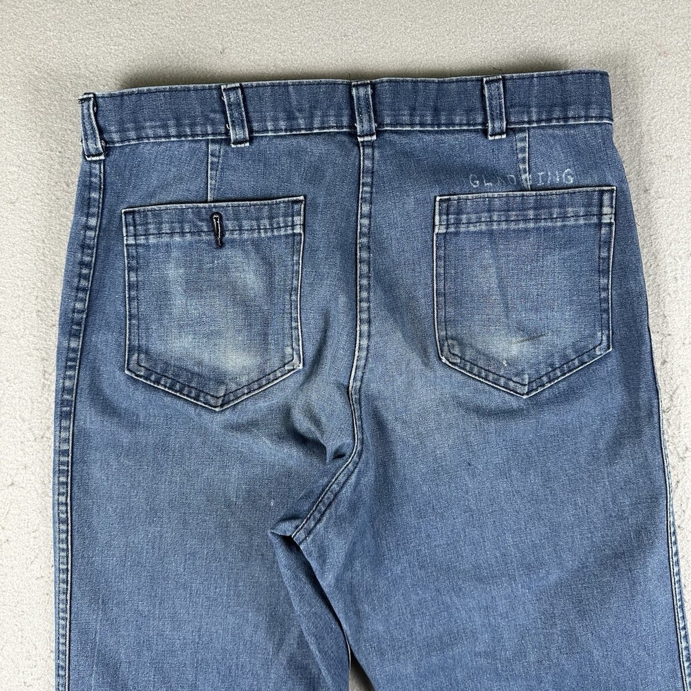 Vintage US Navy Trousers Mens 32x33 Flared Denim Type 1 Utility Pants Stencil - Picture 15 of 16